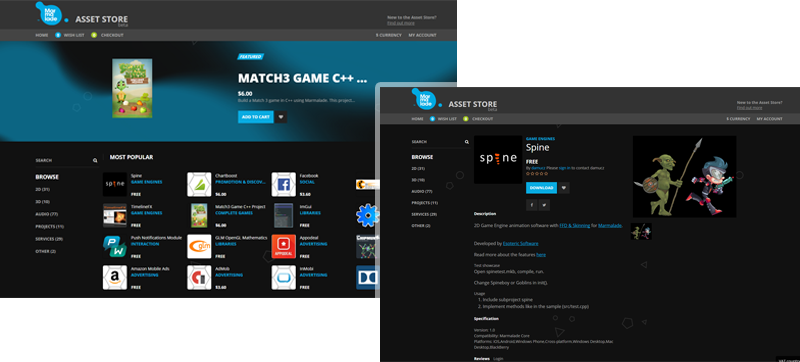 Marmalade Asset Store OpenCart eCommerce Example