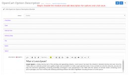 OpenCart Option Description