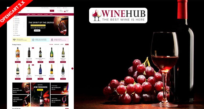 Winehub Opencart Responsive Theme (Bar, Restaurant, Club)